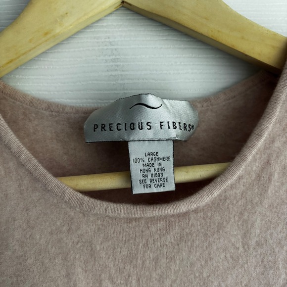 Precious Fibers Womens Large Tank Top 100% Cashmere Rose Pink Sleeveless - Picture 2 of 3